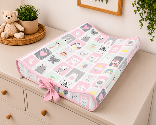 Trocador de Cômoda Americano Bichos Rosa