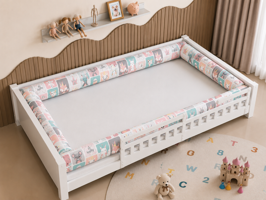 Kit Rolinhos 4 Peças para Cama Casal Bichos Rosê