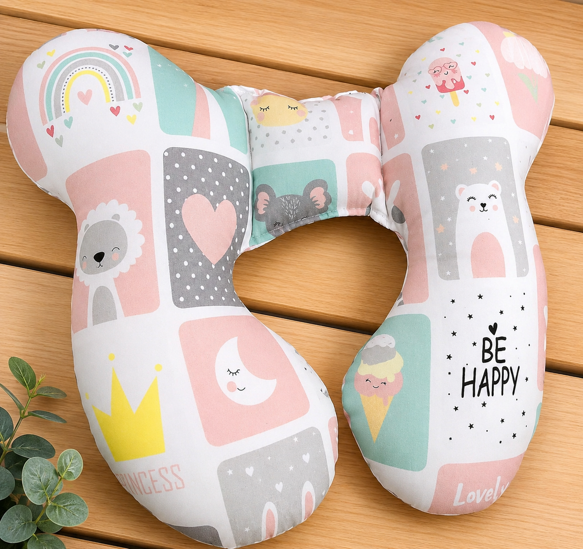 Protetor de Pescoço para Bebê Bichos Rose