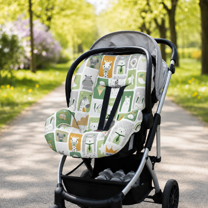 Capa para Bebê Conforto Universal Bichos Verde