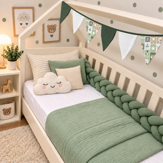 Bandeirinhas Decorativas 2,10m Bichos Verde c/ Verde Escuro
