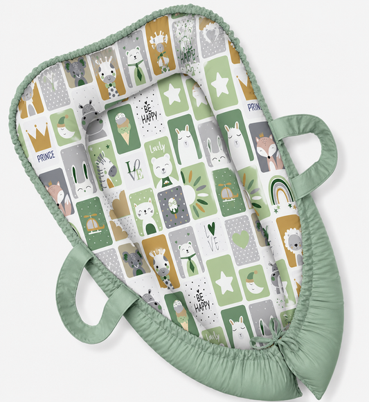 Ninho Redutor Dupla Face Premium Bichos Verde Verso Menta