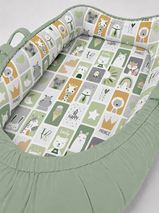 Ninho Redutor Dupla Face Premium Bichos Verde Verso Menta