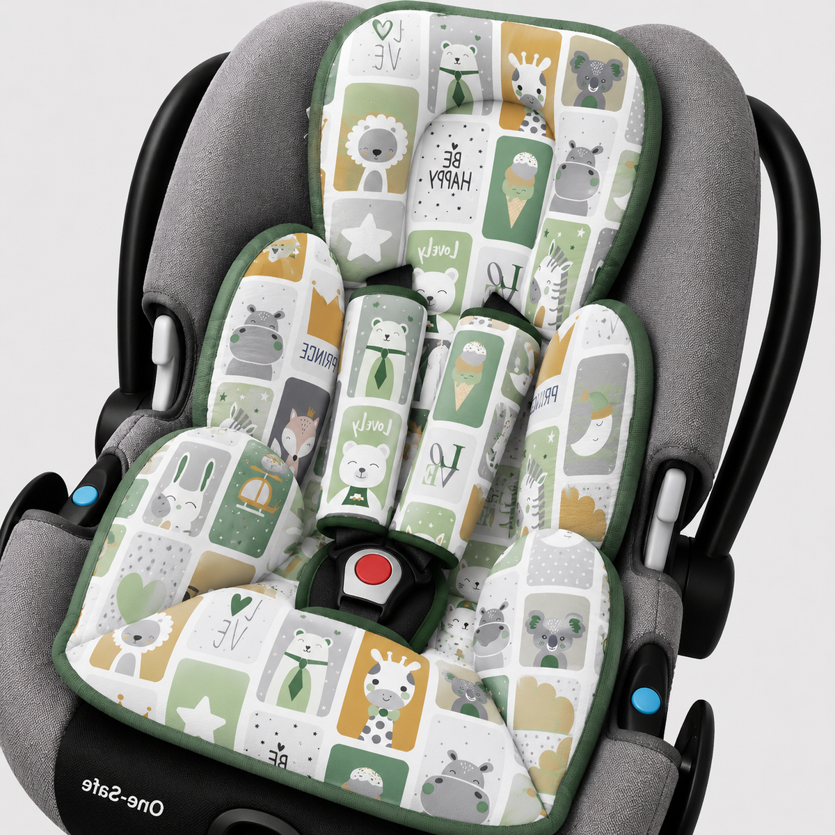Colchonete para Bebê Conforto Dupla Face Bichos Verde