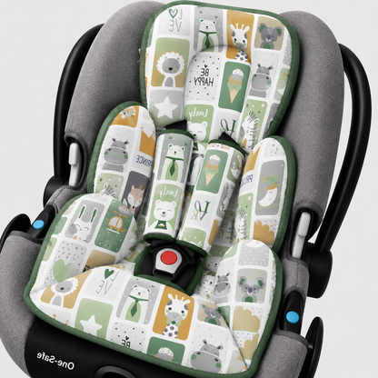 Colchonete para Bebê Conforto Dupla Face Bichos Verde