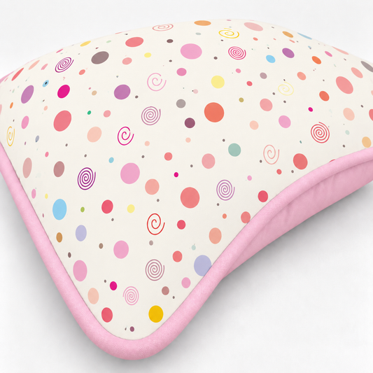 Almofada Decorativa 30cm x 30cm Bolas Menina c/ Rosa