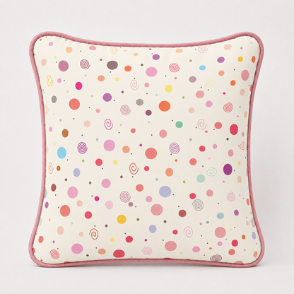 Almofada Decorativa 30cm x 30cm Bolas Menina c/ Rosê