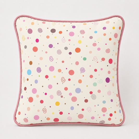 Almofada Decorativa 30cm x 30cm Bolas Menina c/ Rosê