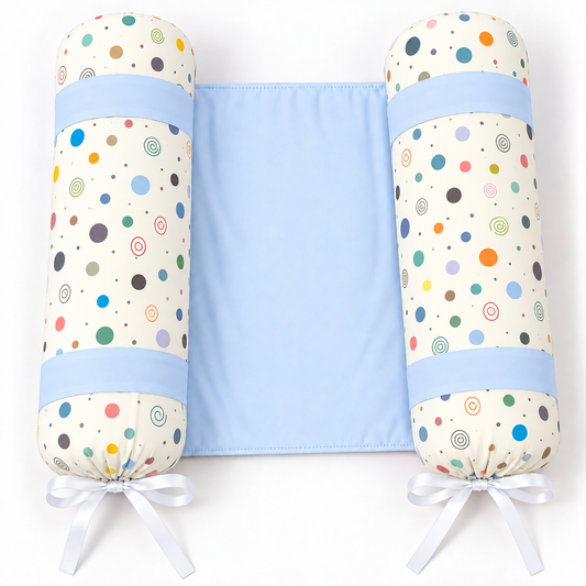 Rolinho Segura Bebê 35 x 30 cm Bolas Menino c/ Azul Bebê