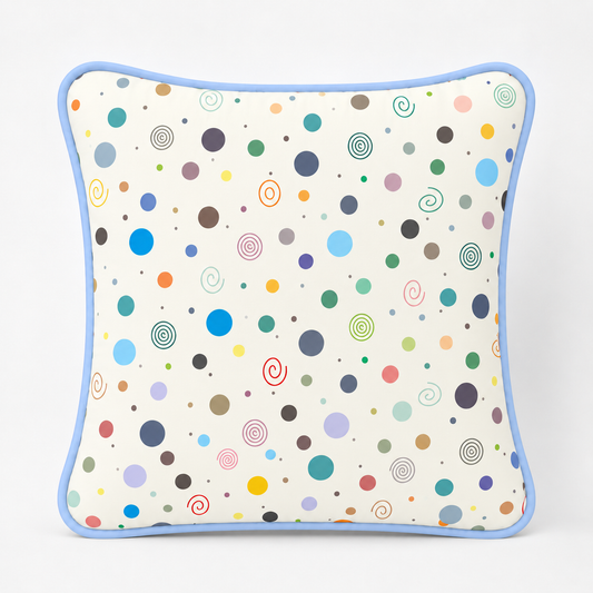 Almofada Decorativa 30cm x 30cm Bolas Menino c/ Azul Bebê