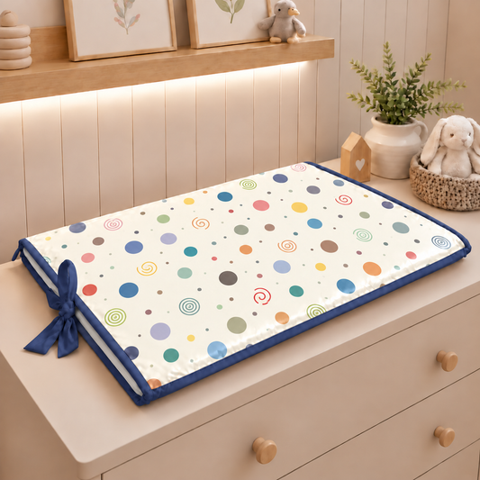 Trocador de Cômoda 70x45x3cm Bolas Menino c/ Azul Marinho