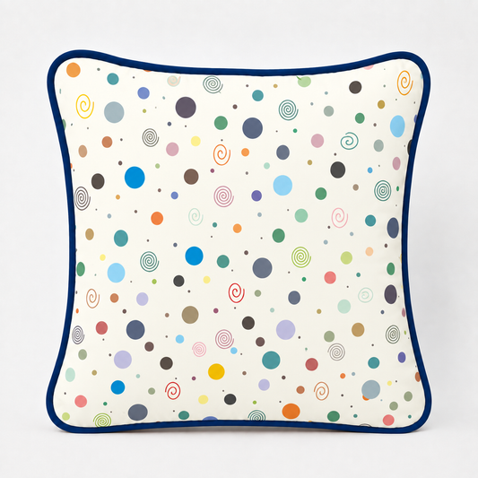 Almofada Decorativa 30cm x 30cm Bolas Menino c/ Azul Marinho