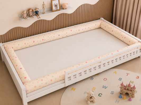 Kit Rolinhos 4 Peças para Cama Casal Bolas Menina