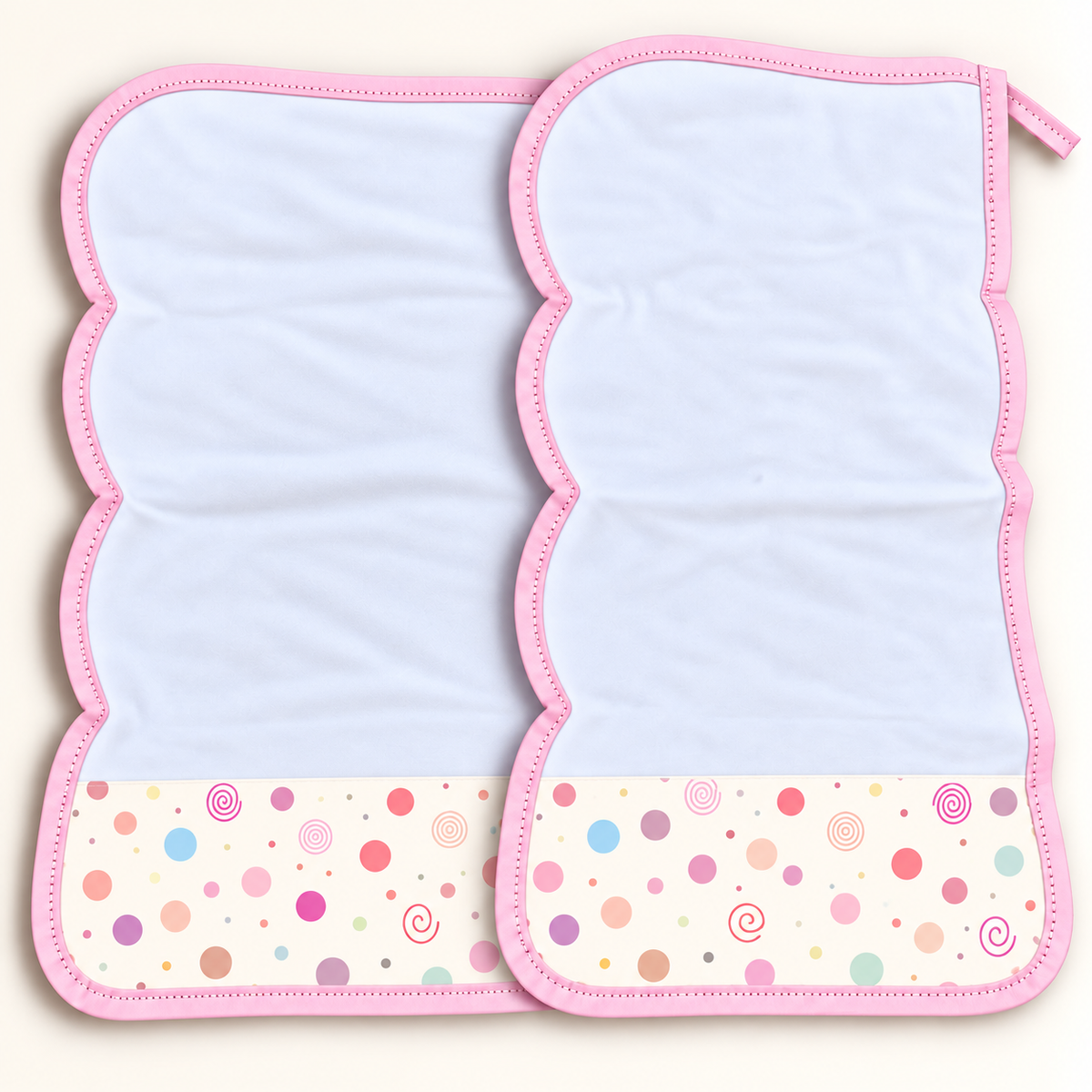Toalha de Ombro Malha Dupla Penteada Bolas Menina c/ Rosa