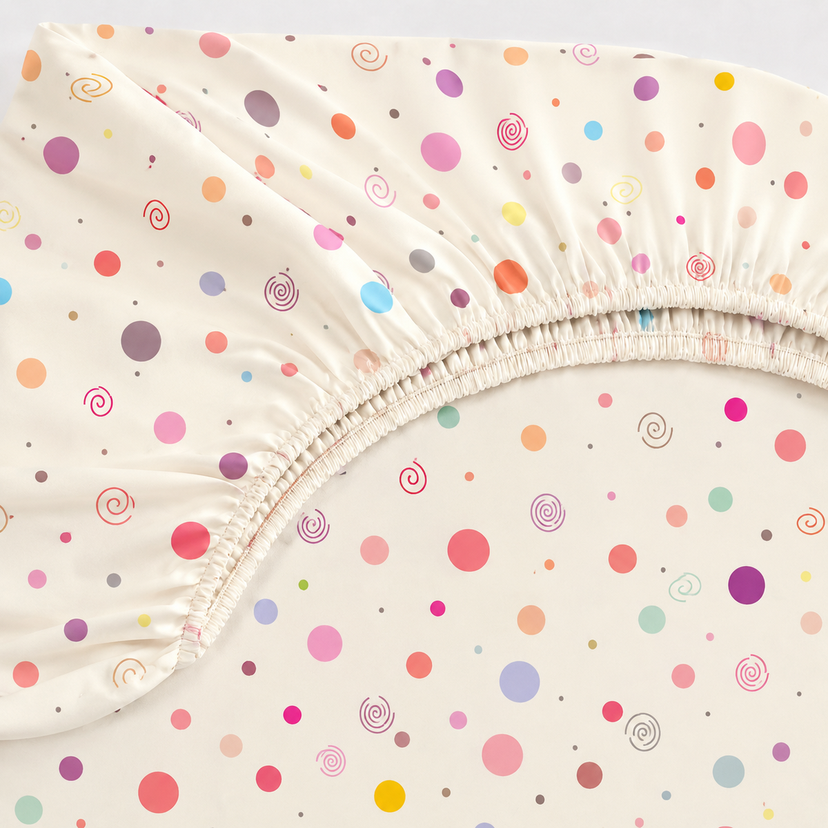 Lençol Estampado para Mini Berço 100% Algodão Bolas Menina