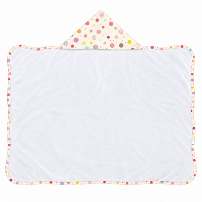 Toalha de Banho com Capuz Forrada Plush Atoalhado Premium 1M x 70cm Bolas Menina