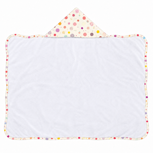 Toalha de Banho com Capuz Forrada Plush Atoalhado Premium 1M x 70cm Bolas Menina