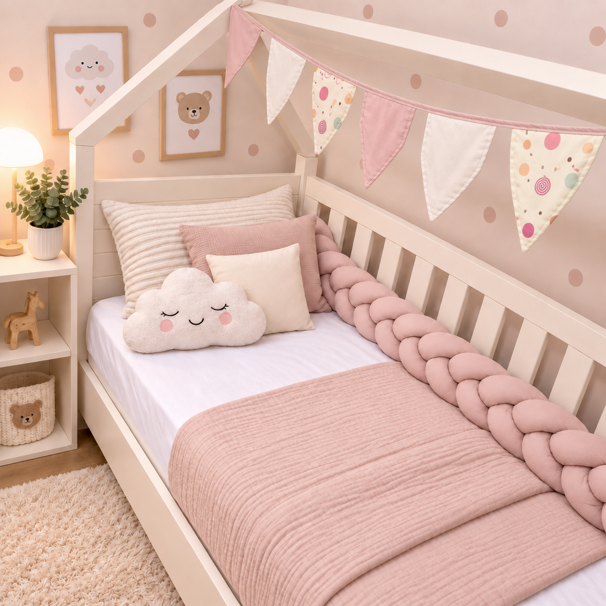 Bandeirinhas Decorativas 2,10m Bolas Menina c/ Rosê