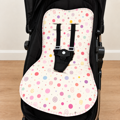 Capa para Carrinho de Bebê Universal Bolas Menina c/ Rosê