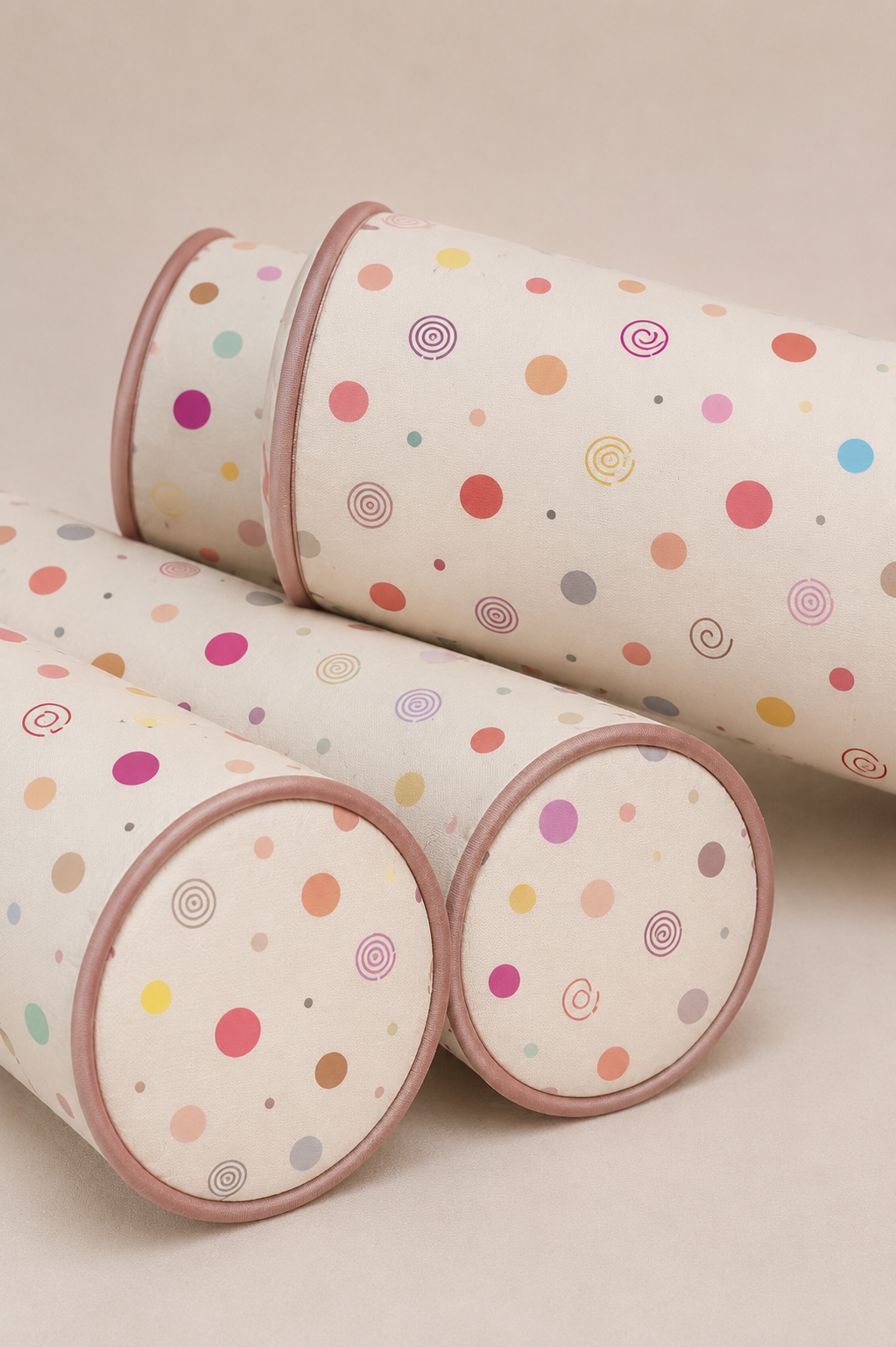 Kit Rolinhos 4 Peças para Cama Casal Bolas Menina