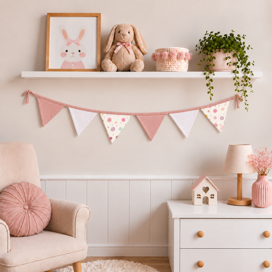 Bandeirinhas Decorativas 1,50m Bolas Menina c/ Rosê