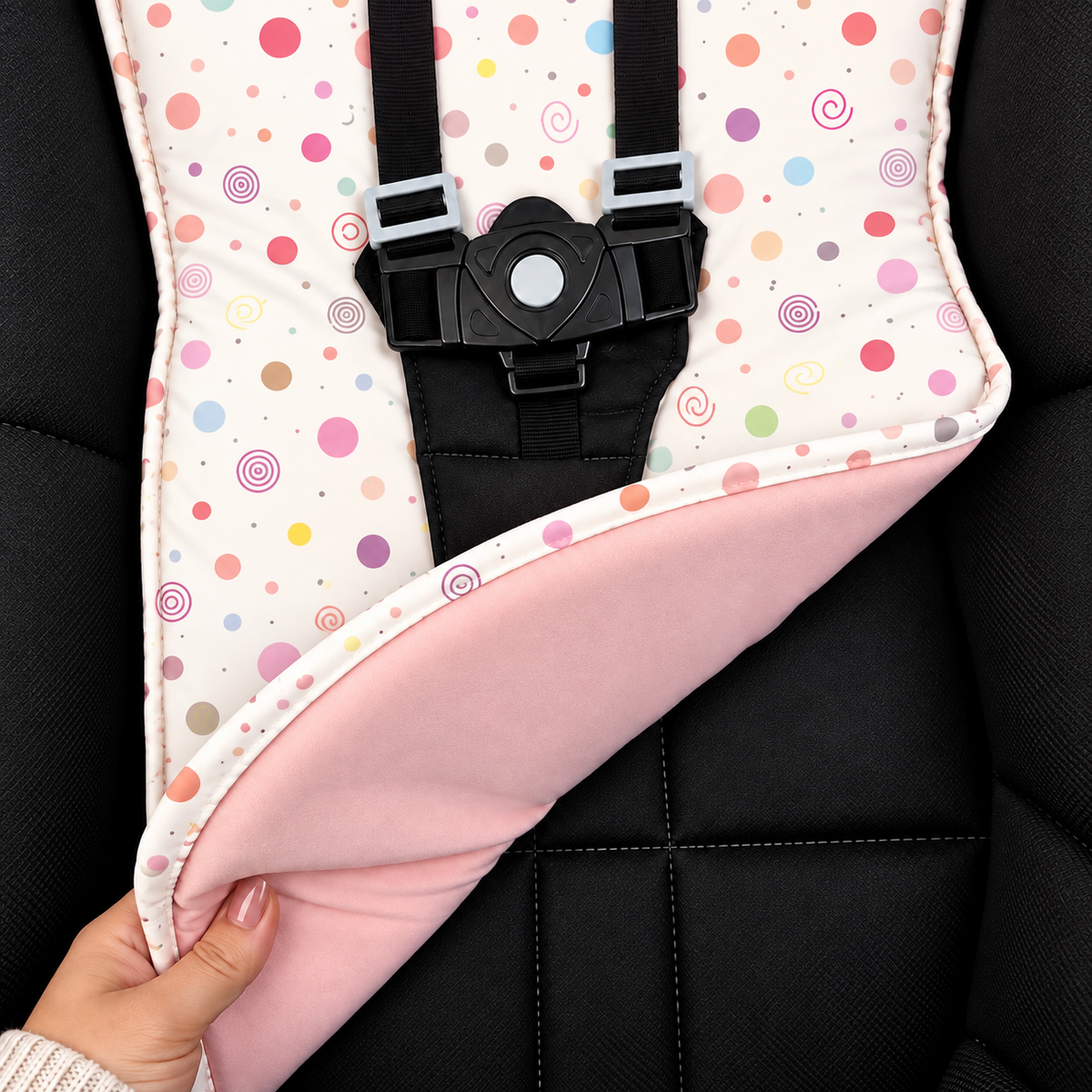 Capa para Carrinho de Bebê Universal Bolas Menina c/ Rosê