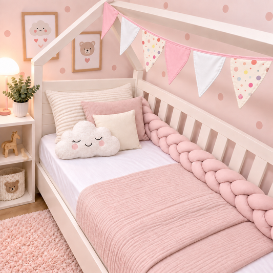 Bandeirinhas Decorativas 2,10m Bolas Menina c/ Rosa