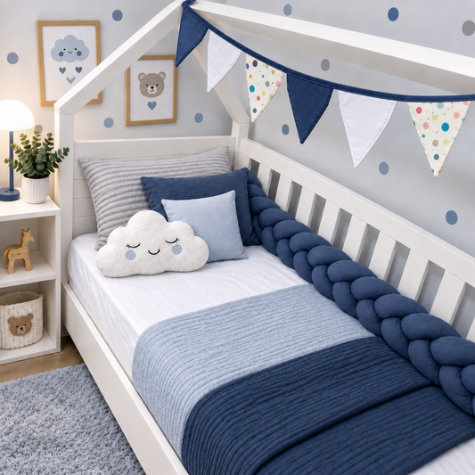 Bandeirinhas Decorativas 2,10m Bolas Menino c/ Azul Marinho