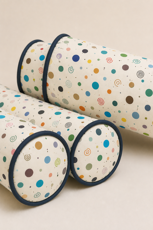 Kit Rolinhos 4 Peças para Cama Solteiro Bolas Menino c/ Azul Marinho