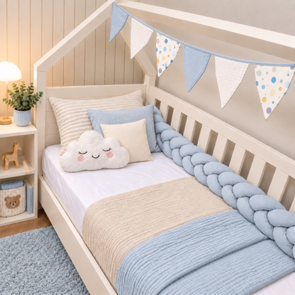 Bandeirinhas Decorativas 2,10m Bolas Menino c/ Azul Bebê