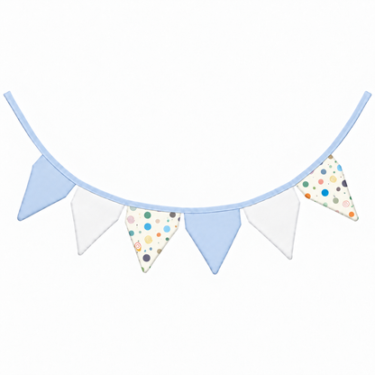 Bandeirinhas Decorativas 2,10m Bolas Menino c/ Azul Bebê