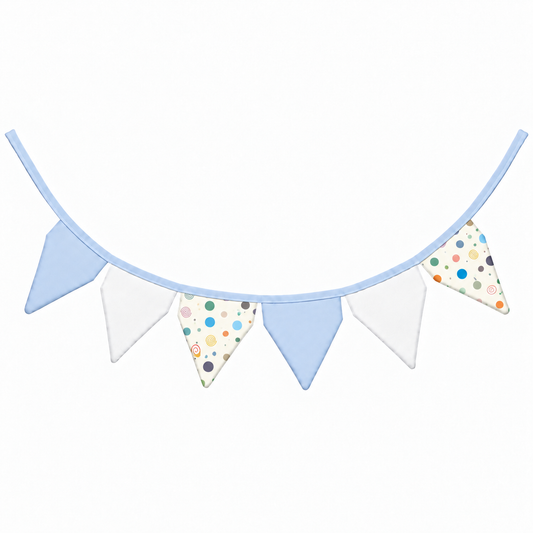 Bandeirinhas Decorativas 2,10m Bolas Menino c/ Azul Bebê