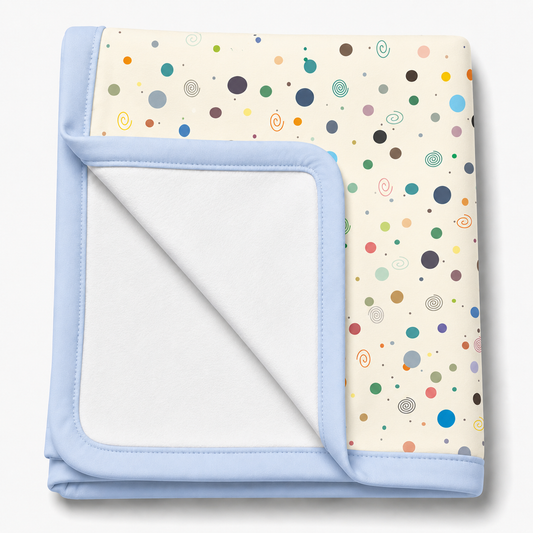Manta Flanelada Soft Premium Dupla 90 x 70 cm Bolas Menino c/ Azul