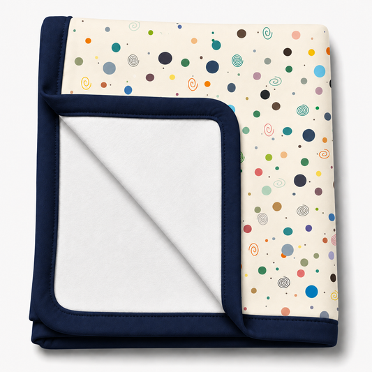Manta Flanelada Soft Premium Dupla 90 x 70 cm Bolas Menino c/ Marinho