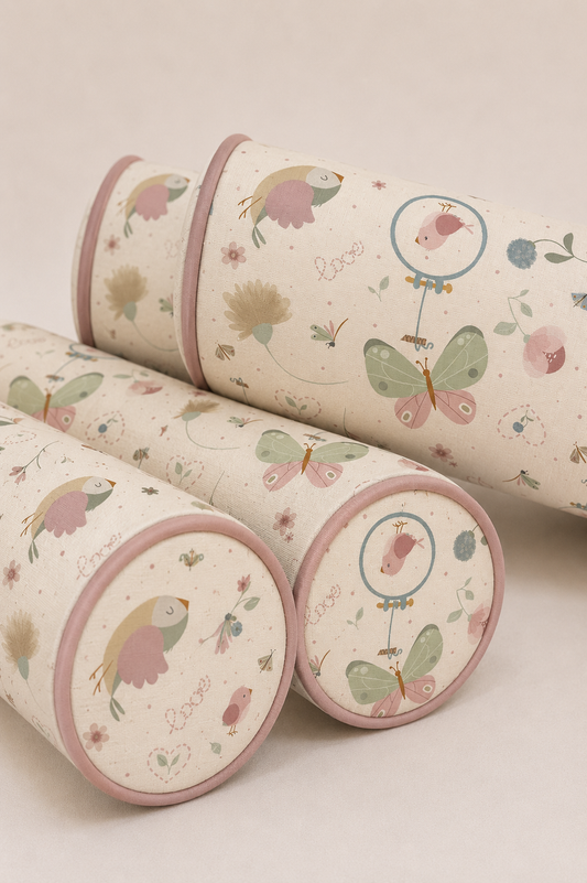 Kit Rolinhos 4 Peças para Cama Solteiro Borboletas