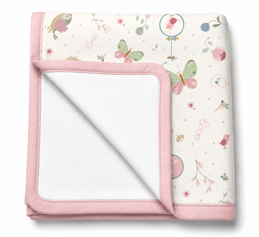 Manta Flanelada Soft Premium Dupla 90 x 70 cm Borboletas