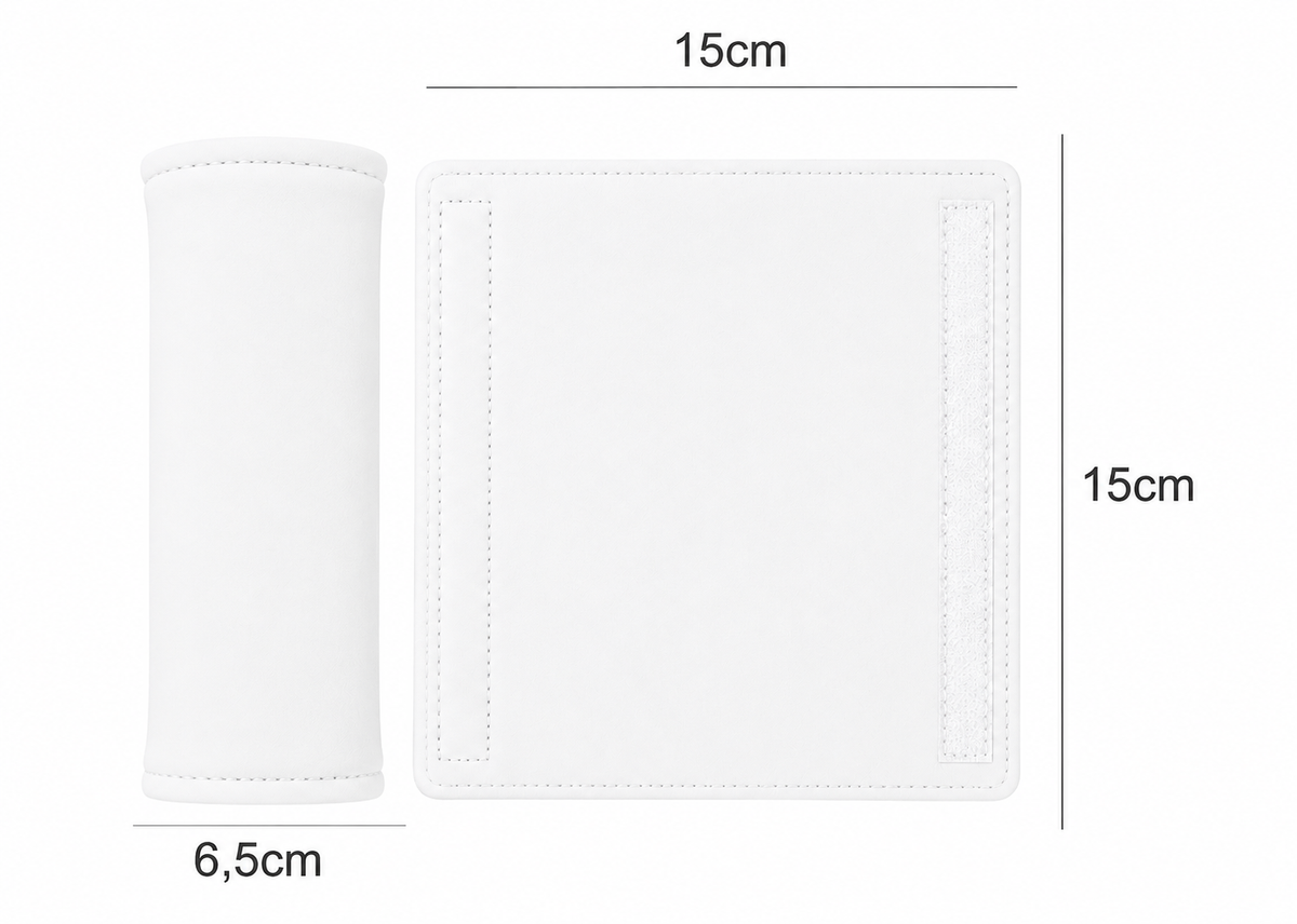 Kit Colchonetes 3 Peças para Carrinho & Bebê Conforto + Protetores de Cinto Branco