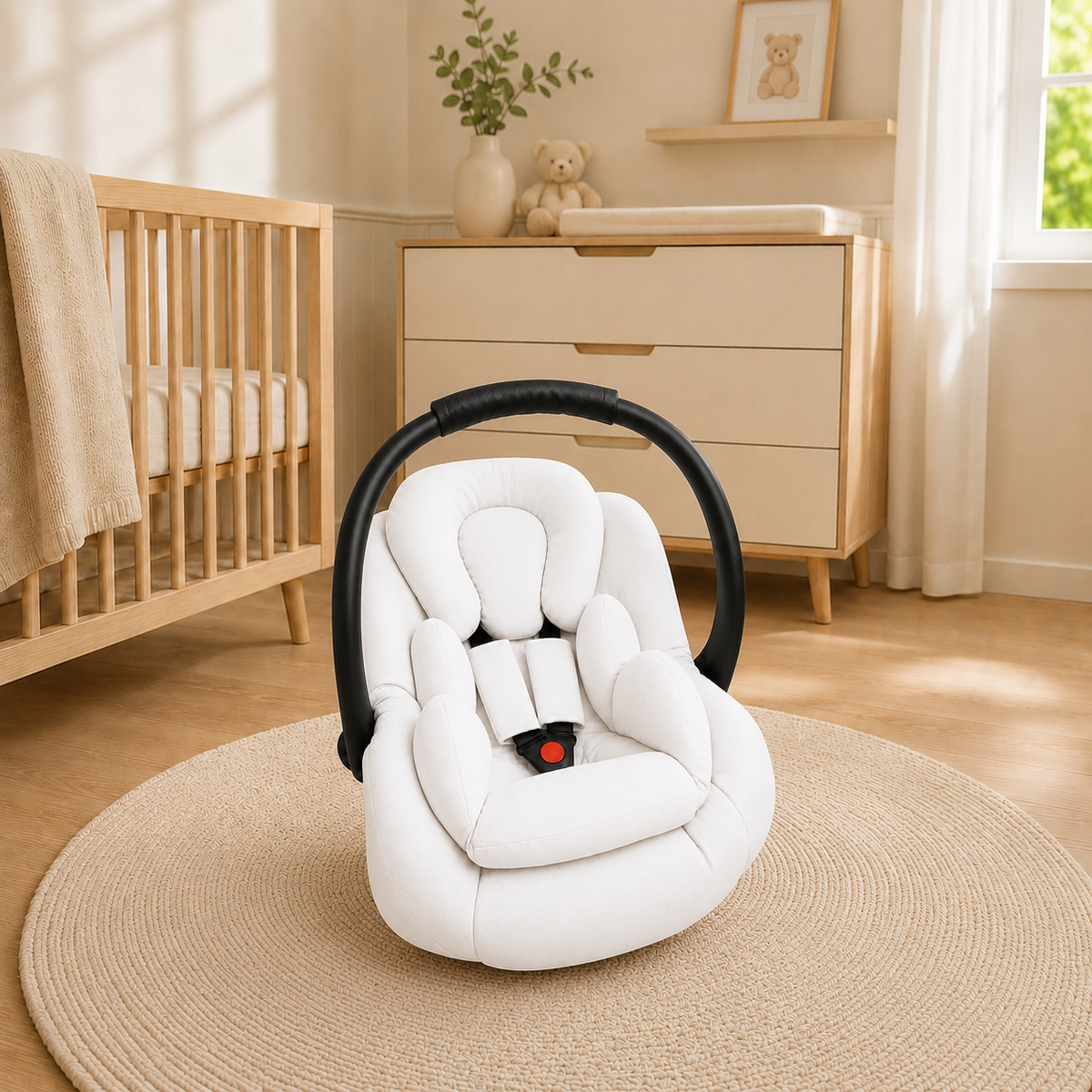 Kit para Bebê Conforto 3 Peças Dupla Face Branco