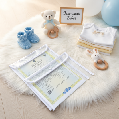 Kit com 2 Capas Organizadoras para Certidão e Documentos Branco