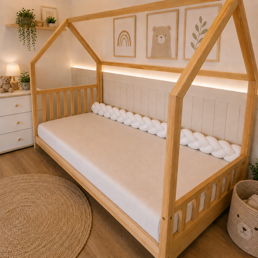 Trança Protetora Lateral Solteiro & Cama Casal 1,90 Metros Branco