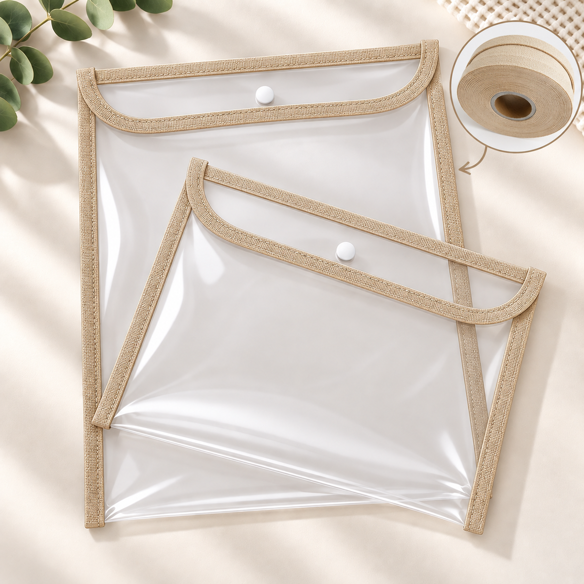 Kit com 2 Capas Organizadoras para Certidão e Documentos Caqui