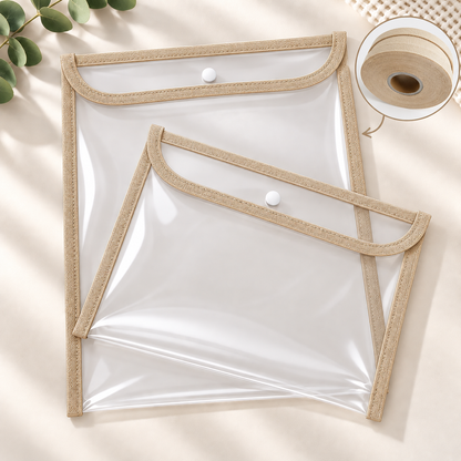Kit com 2 Capas Organizadoras para Certidão e Documentos Caqui
