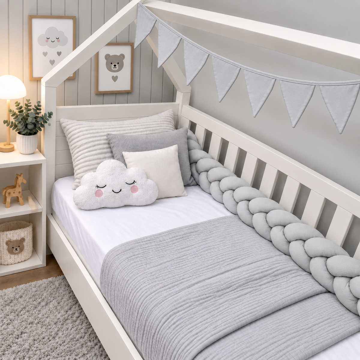 Bandeirinhas Decorativas 2,10m Cinza
