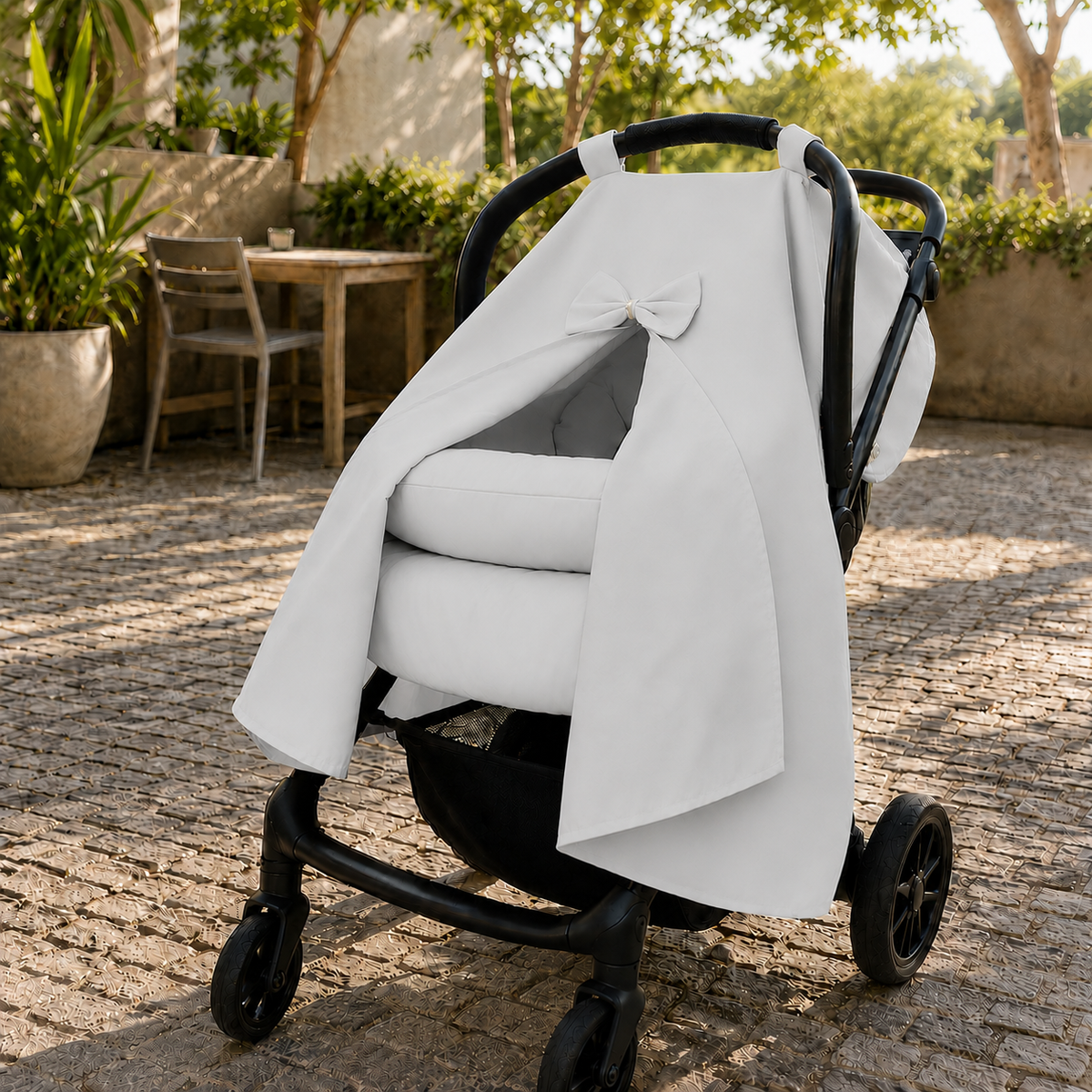Capota para Bebê Conforto Tenda Dupla Face Cinza