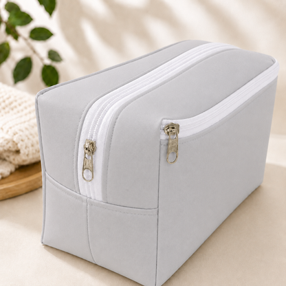 Necessaire Porta Fraldas e Lenço Umedecido 3 Compartimentos Cinza