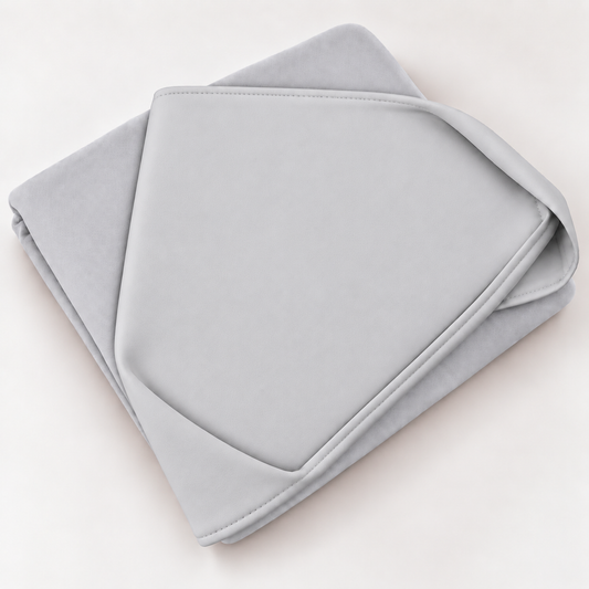 Toalha de Banho com Capuz Forrada Plush Atoalhado Premium 1M x 70cm Cinza