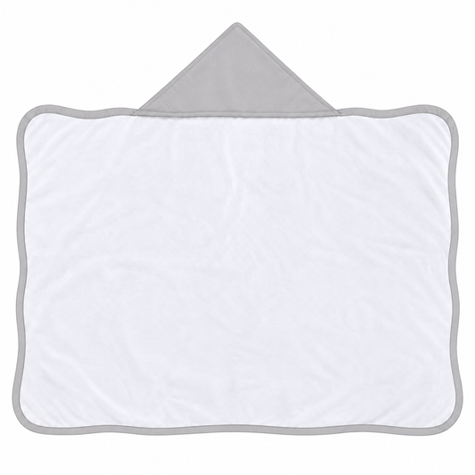 Toalha de Banho com Capuz Forrada Plush Atoalhado Premium 1M x 70cm Cinza