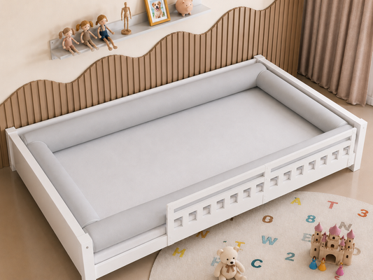 Kit Rolinhos 4 Peças para Cama Casal Cinza