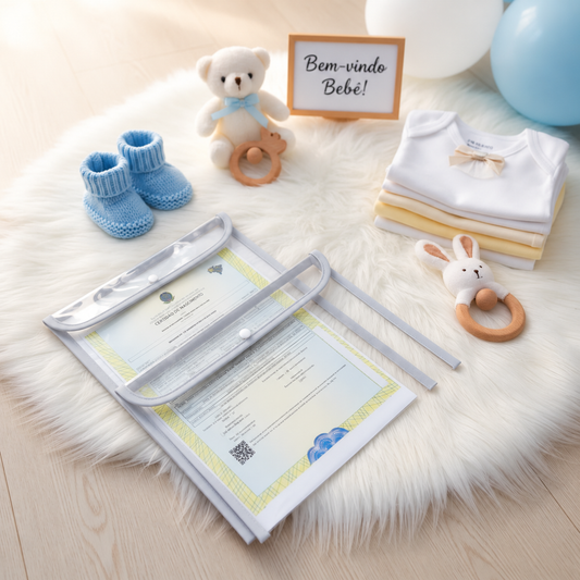 Kit com 2 Capas Organizadoras para Certidão e Documentos Cinza Claro