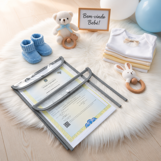 Kit com 2 Capas Organizadoras para Certidão e Documentos Cinza Escuro